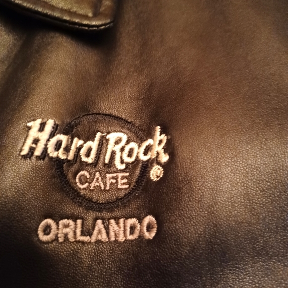 Vintage Hard Rock Cafe Women's Leather Jacket - Picture 4 of 16